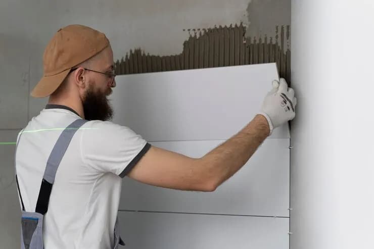 Gipsfaserplattenmontage in Aitos