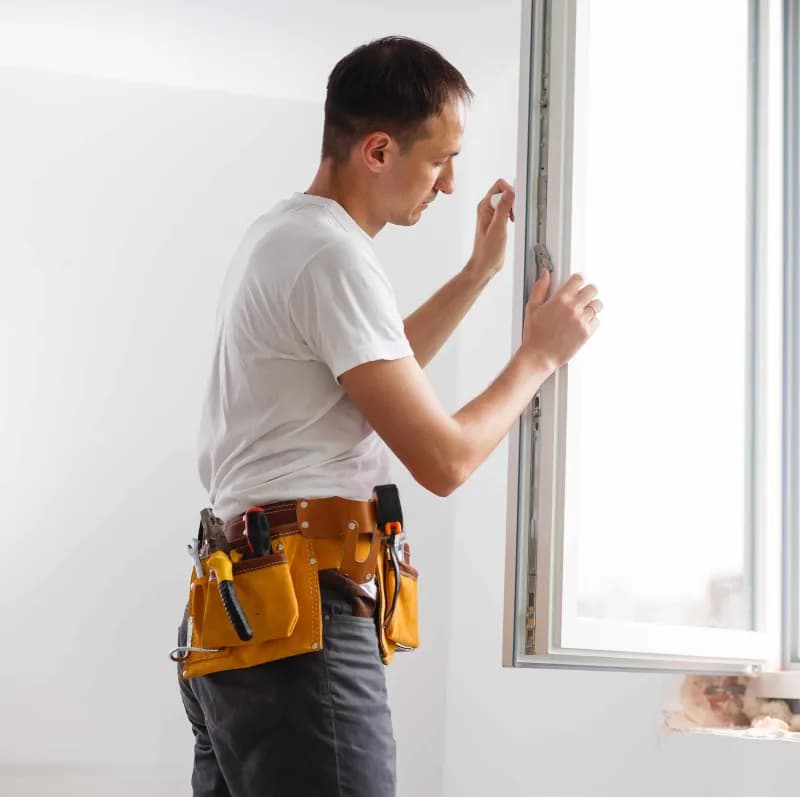 Montage von Zierleisten in Fensterrahmen