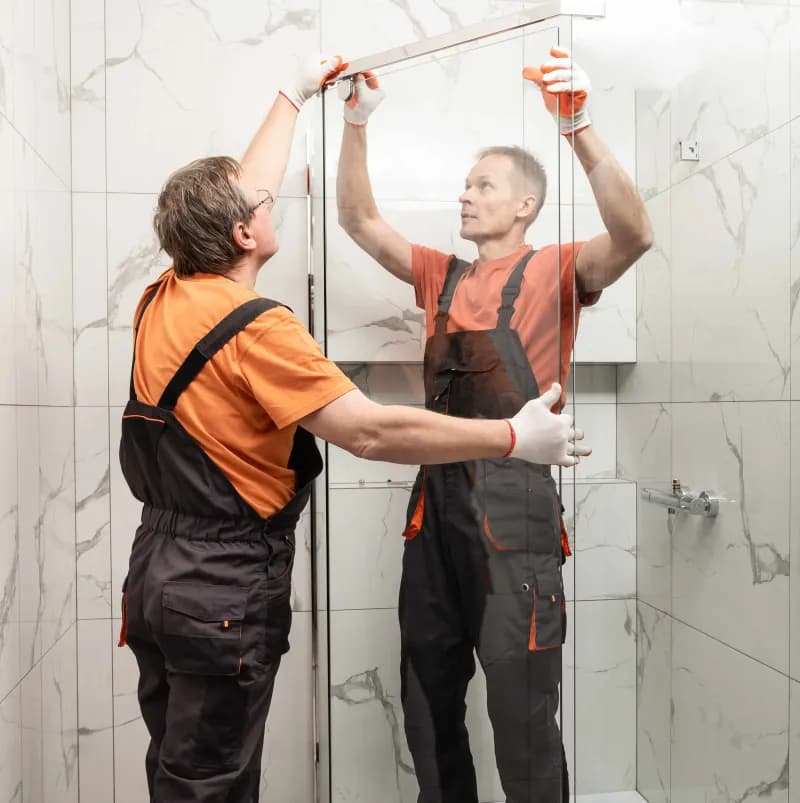 Installation d'une paroi de verre