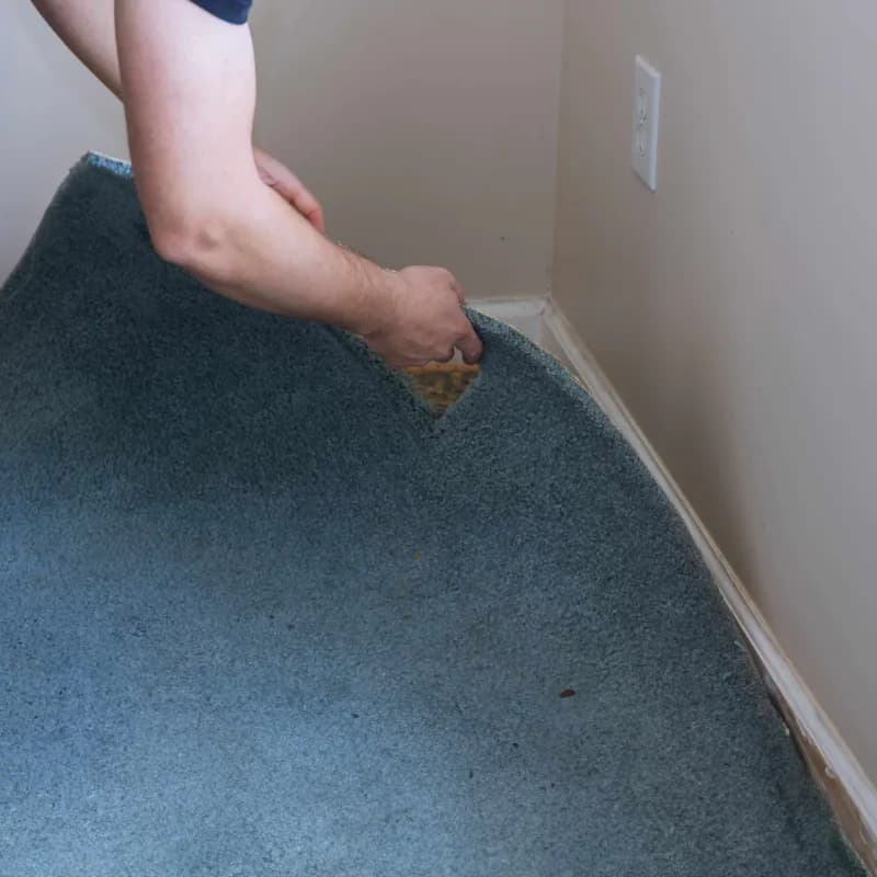 Rimozione moquette incollata